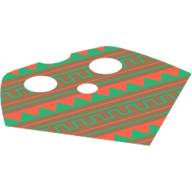 Neckwear Poncho, Half with Green and Terra Cotta Print Mittelnougat