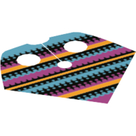 Neckwear Poncho, Half with Black, Magenta and Dark Azure Print Leuchtendes Hellorange