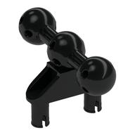 Large Figure Skeletal, Connector, Perpendicular, 3L with 2 Pins, 3 Ball Joints on Axle Black