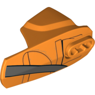 Large Figure Limb Cover, Size 6, Armor with Ball Joint Socket with Dark Bluish Gray Strap and Pocket Print Orange