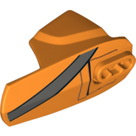 Large Figure Limb Cover, Size 6, Armor with Ball Joint Socket with Dark Bluish Gray Strap Print Orange