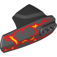 Large Figure Limb Cover, Size 6, Armor with Ball Joint Socket with Yellow and Red Flames Print (Fire Lord) Black