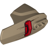 Large Figure Limb Cover, Size 6, Armor with Ball Joint Socket with Red Pouch (Baze) Print Dark Tan