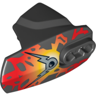 Large Figure Limb Cover, Size 5, Armor with Ball Joint Socket with Fire and Silver Double Lightning Bolt Print (Nitroblast) Schwarz