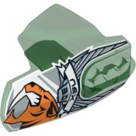 Large Figure Limb Cover, Size 5, Armor with Ball Joint Socket with 'NEX 3.0' and Orange Tiger Head Print Trans-Green