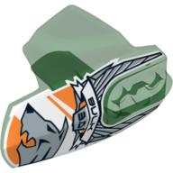 Large Figure Limb Cover, Size 5, Armor with Ball Joint Socket with 'BULK 3.0' and Silver Wolf Head Print Trans-Green
