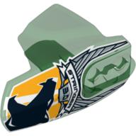 Large Figure Limb Cover, Size 5, Armor with Ball Joint Socket with 'STRINGER 3.0' and Black Bear Head Print Trans-Green