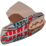 Large Figure Limb Cover, Size 5, Armor with Ball Joint Socket with Beast Print (Fangz) Trans-Neon Orange