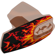 Large Figure Limb Cover, Size 5, Armor with Ball Joint Socket with Fire Print (Pyrox) Trans-Neon Orange