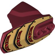 Large Figure Limb Cover, Size 5, Armor with Ball Joint Socket with Gold Armor Print Dunkelrot