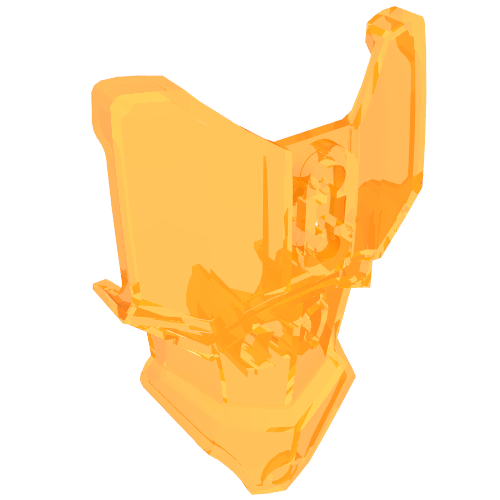 Large Figure Torso Cover, Armour with 2 Chest Holes and Ball Joint Socket Transparent-Neonorange