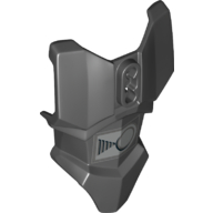 Large Figure Torso Cover, Armour with 2 Chest Holes and Ball Joint Socket with Large Belt Buckle Print (Darth Vader) Black