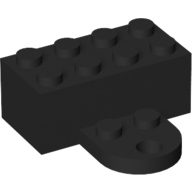 Brick Magnet 2 × 4 with Round Plate 2 × 2 Black