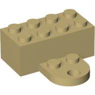 Brick Magnet 2 × 4 with Round Plate 2 × 2 Tan