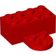 Brick Magnet 2 × 4 with Round Plate 2 × 2 Red