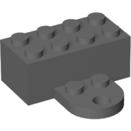Stein Magnet 2 × 4 mit rund Platte 2 × 2