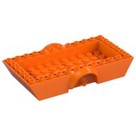 Vehicle Base 6 × 12 × 2 1/2 with Mudguards, 2 Wheel Pins and 4 × 10 Centre Recess, Same Color Wheel Holders Orange