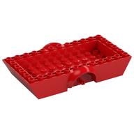 Vehicle Base 6 × 12 × 2 1/2 with Mudguards, 2 Wheel Pins and 4 × 10 Centre Recess, Same Color Wheel Holders Rot