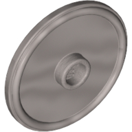 Shield Round with Stud and Raised Rim [Plain] Flat Silver
