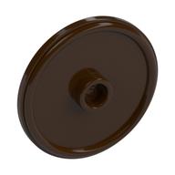 Shield Round with Stud and Raised Rim [Plain] Dark Brown