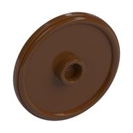 Shield Round with Stud and Raised Rim [Plain] Rotbraun