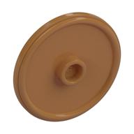 Shield Round with Stud and Raised Rim [Plain] Medium Nougat
