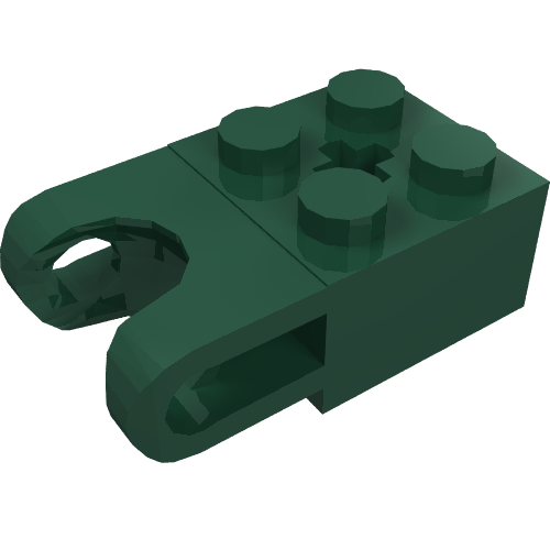 Technic Brick Special 2 × 2 with Ball Socket Wide and Axle Hole Dark Green