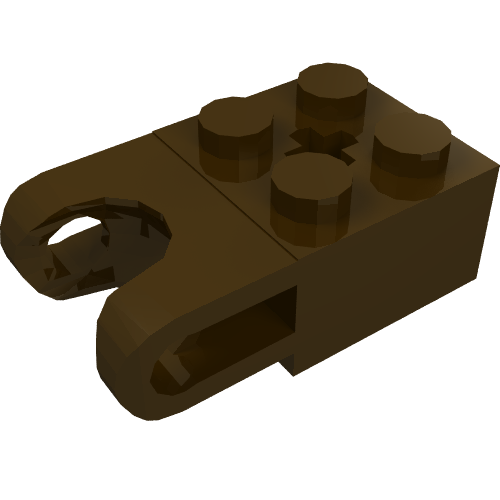 Technic Brick Special 2 × 2 with Ball Socket Wide and Axle Hole Dark Brown