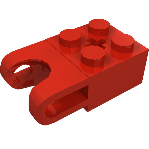 Technic Brick Special 2 × 2 with Ball Socket Wide and Axle Hole Red