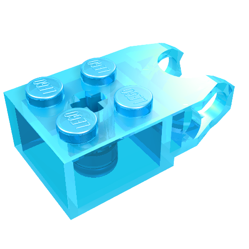 Technic Brick Special 2 × 2 with Ball Socket Wide and Axle Hole Trans-Light Blue