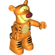 Duplo Figure with Black Tiger Stripes Print (Tigger) Orange