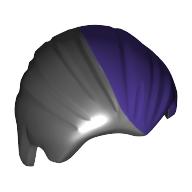 Hair Combed Back, Half Sided Purple print Black
