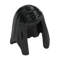 Hair Long Smooth with Bangs Swept to the Right Schwarz