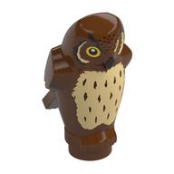Animal, Bird, Owl Small - Large Yellow Eyes and Tan Chest Print