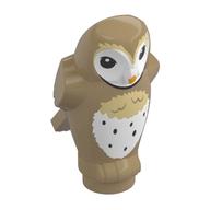 Animal, Bird, Owl Small, Tan and White Plumage Print Dunkelbeige