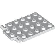 Plate Special 4 × 6 with Trap Door Hinge [Long Pins] Weiß