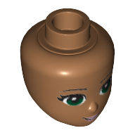 Minidoll Head, Green Eyes, Pale Pink Lips and Open Mouth Print in 