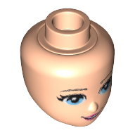 Minidoll Head, Light Blue Eyes, Pink Lips and Open Mouth Print Hellnougat