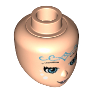 Minidoll Head, Medium Azure Eyes and Elven Tattoo Print [Naida] Hellnougat