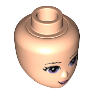 Minidoll Head, Lavender Eyes, Pink Lips and Open Mouth, 2 Blue Stars under Left Eye Print Hellnougat