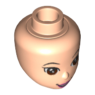Minidoll Head with Brown Eyes, Pink Lips and Open Mouth Print (Mulan) Hellnougat