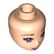 Minidoll Head with Lavender Eyes, Dark Pink Lips, Open Mouth Print Hellnougat