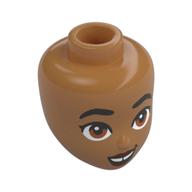 Minidoll Head, Thick Black Eyebrows, brown Eyes, Dark Red Lips, Gap between Teeth print in 