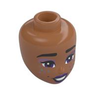 Minidoll Head, Black Eyebrows, Dark Purple Eyes, Lips, Metal Pink/Blue Eyeshadow, Glitter Sienna Brown