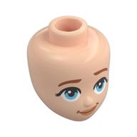 Minidoll Head, Dark Orange Eyebrows, Left Raised Eyebrow, Bright Light Blue Eyes, Nougat Lips, Crooked Smile Hellnougat