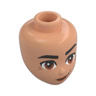 Minidoll Head, Thick Black Eyebrows, Brown Eyes, Nougat Lips, Crows Feet Nougat