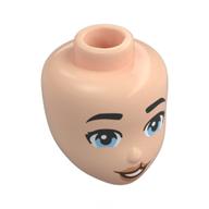 Minidoll Head, Black Eyebrows, Bright Light Blue Eyes, Harelip Light Nougat