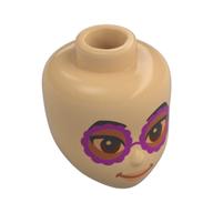 Minidoll Head, Dark Purple Sunglasses Warm Tan