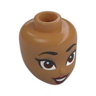 Minidoll Head, Black Eyebrows, Brown Eyes, Dark Red Lips Mittelnougat