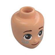 Minidoll Head, Reddish Brown Eyebrows, Dark Brown Eyes, Sand Green Freckles Nougat